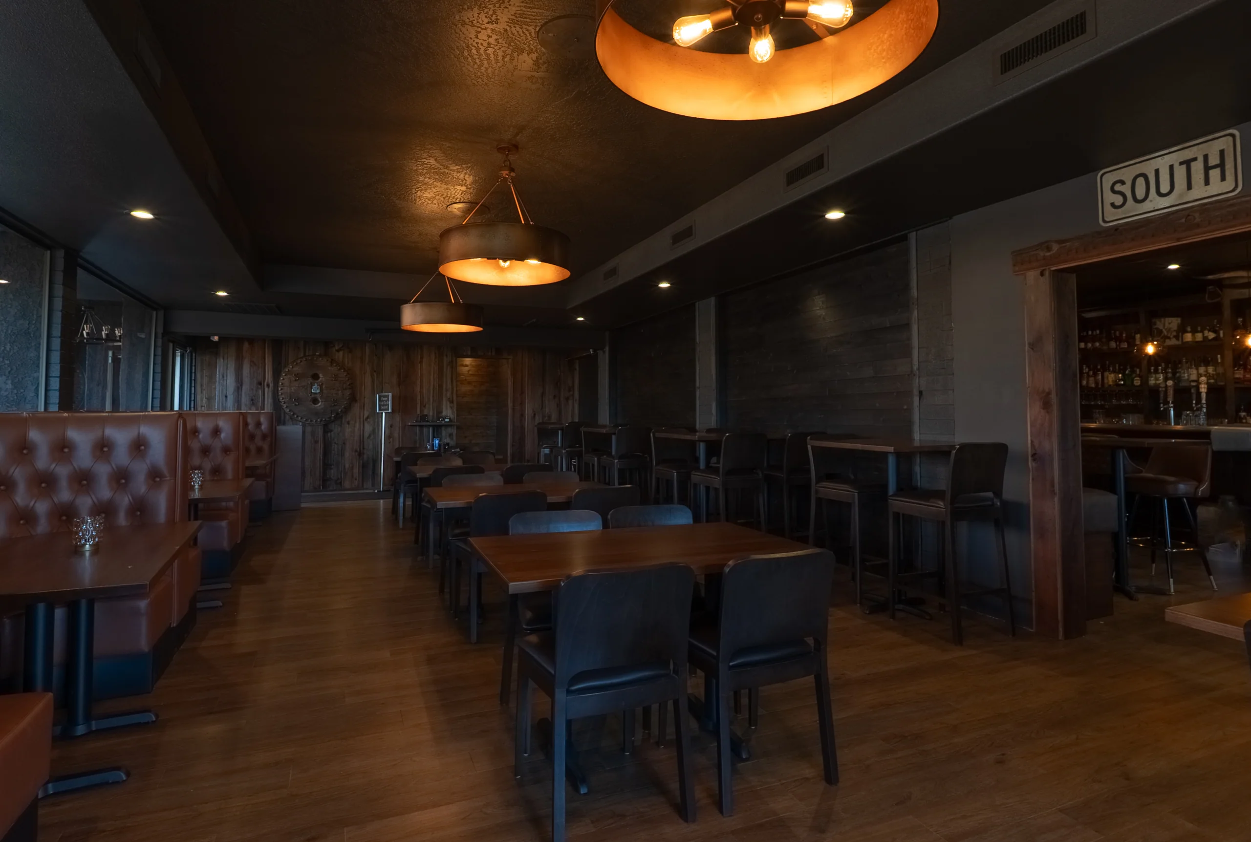 SPUR interior with reclaimed wood and warm lighting